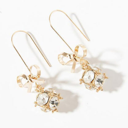 Bow Full Diamond Earrings-Jewearrings