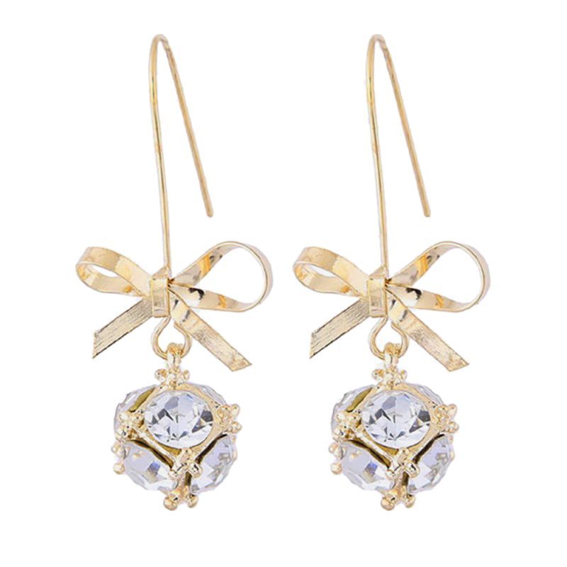 Bow Full Diamond Earrings-Jewearrings