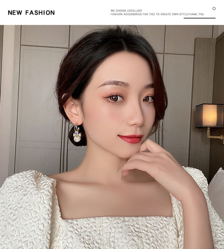 Bow Pearl Earrings Eardrops Korean Style Zircon Socialite Ear Studs Niche High-grade Light Luxury Earrings-Jewearrings