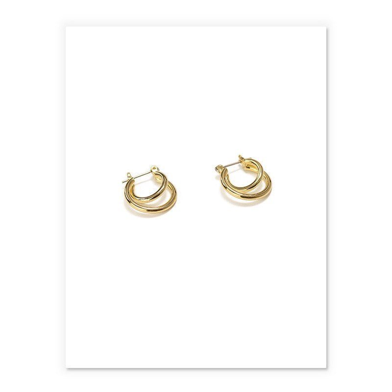 Brass gold-plated earrings-Jewearrings