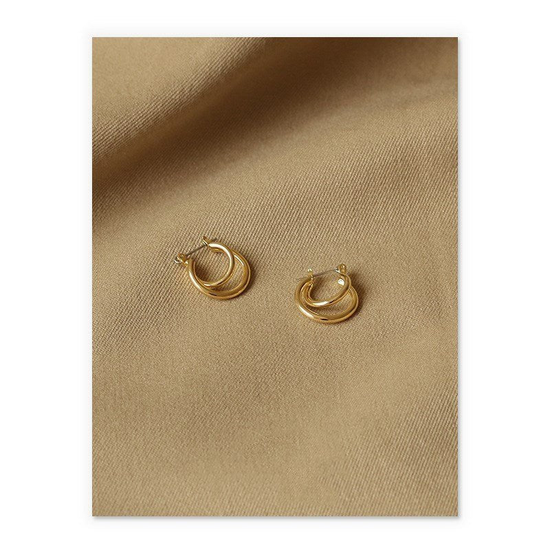 Brass gold-plated earrings-Jewearrings