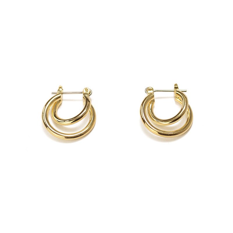 Brass gold-plated earrings-Jewearrings