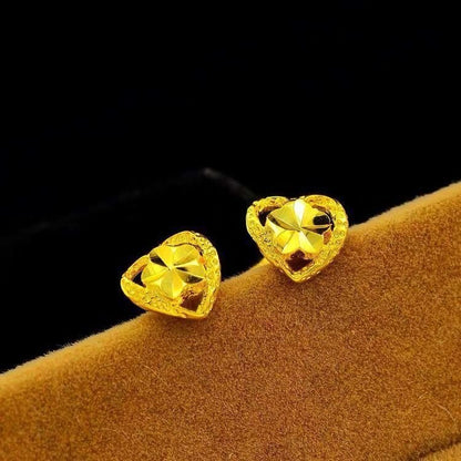 Brass Gold-plated Roses Petal Stud Earrings-Jewearrings