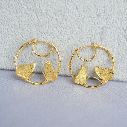 Brass plating real gold earrings-Jewearrings