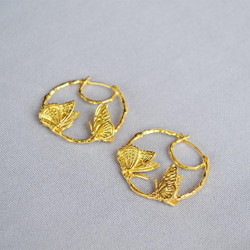 Brass plating real gold earrings-Jewearrings