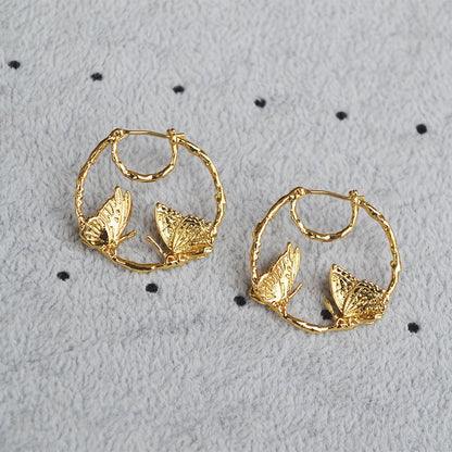 Brass plating real gold earrings-Jewearrings