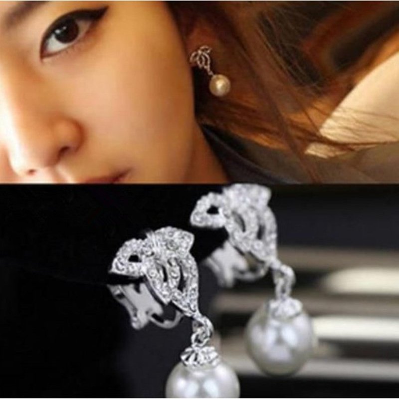 Bridal temperament no hole Pearl Earrings ear clip-Jewearrings