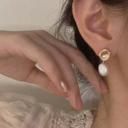 Brilliant Classic Baroque Pearl Stud Earrings-Jewearrings