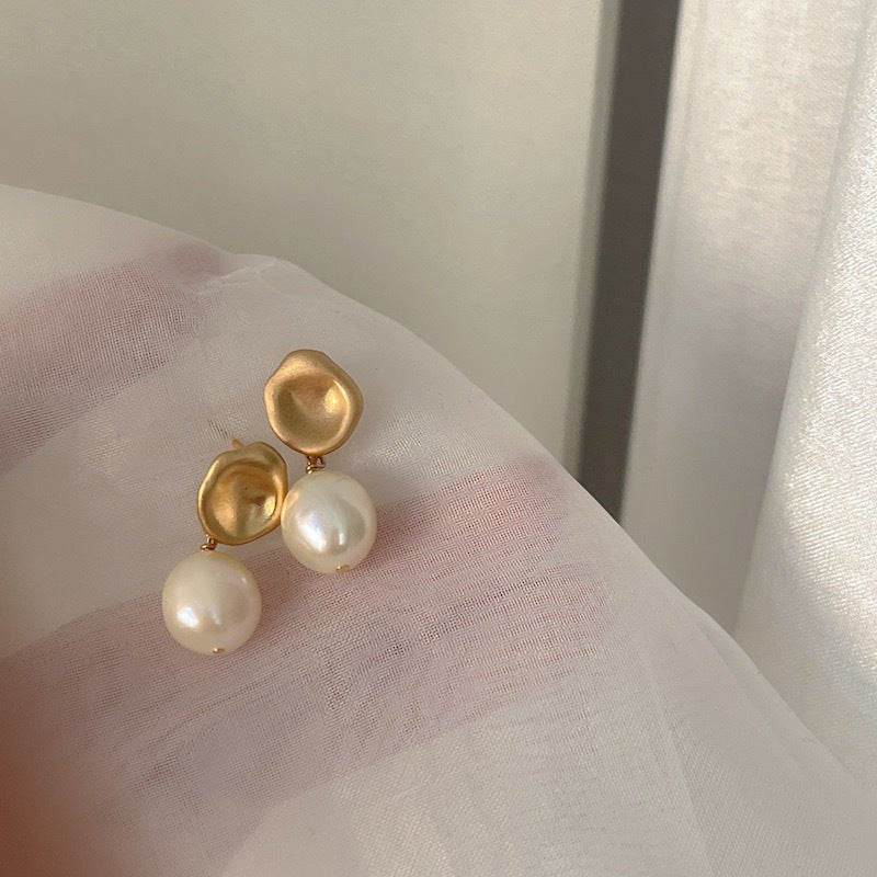 Brilliant Classic Baroque Pearl Stud Earrings-Jewearrings