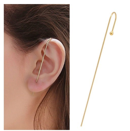 Bronze And Diamond-plated Real Gold Pierced Women's Lightning Earrings-Jewearrings