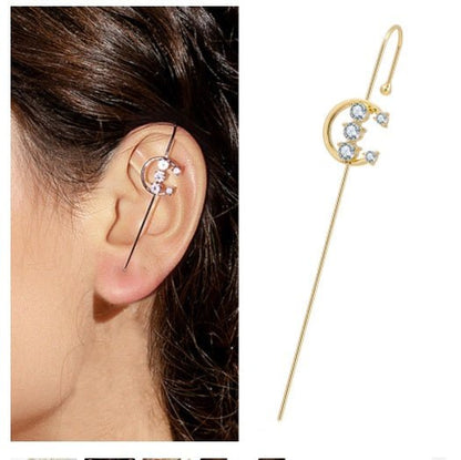 Bronze And Diamond-plated Real Gold Pierced Women's Lightning Earrings-Jewearrings