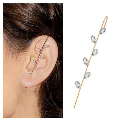 Bronze And Diamond-plated Real Gold Pierced Women's Lightning Earrings-Jewearrings