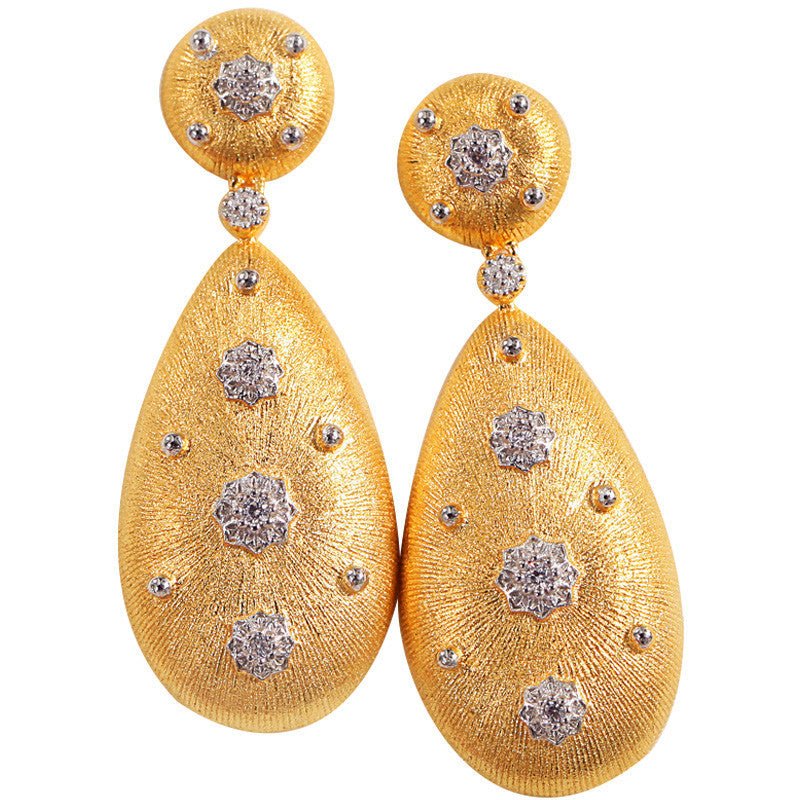 Brushed Water Drop Design Earrings S925 Silver Gold Plated Brushed Earrings Women-Jewearrings