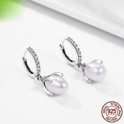 Bud Freshwater Pearl Women's Diamond Earrings-Jewearrings