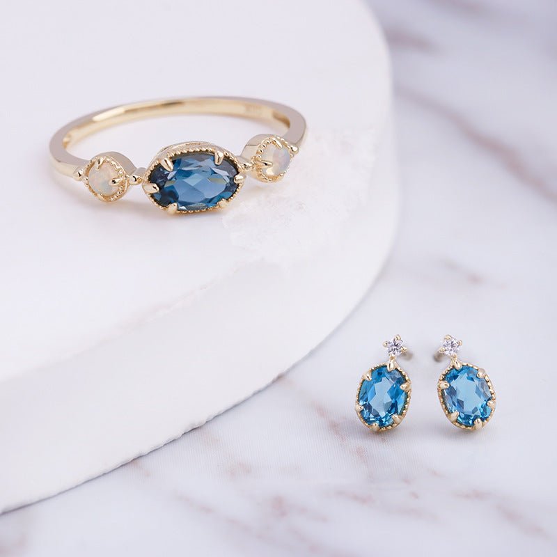 But London Blue Topaz Earrings-Jewearrings