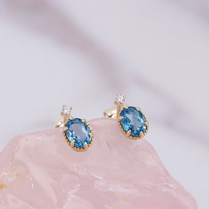 But London Blue Topaz Earrings-Jewearrings