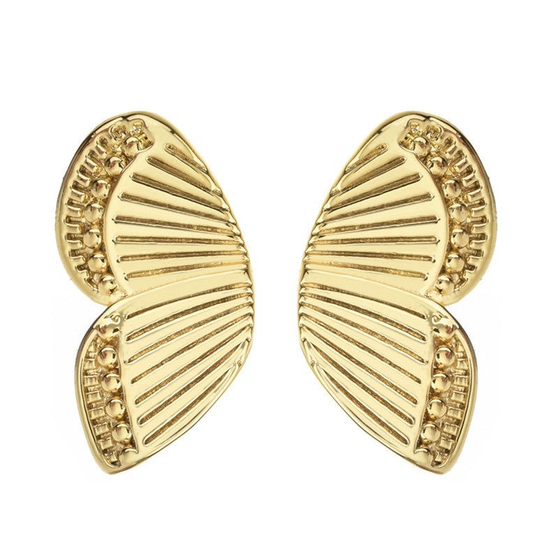 Butterfly Wing Earrings Copper Plating Real Gold-Jewearrings