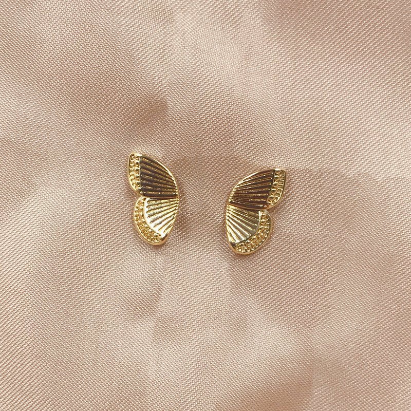 Butterfly Wing Earrings Copper Plating Real Gold-Jewearrings