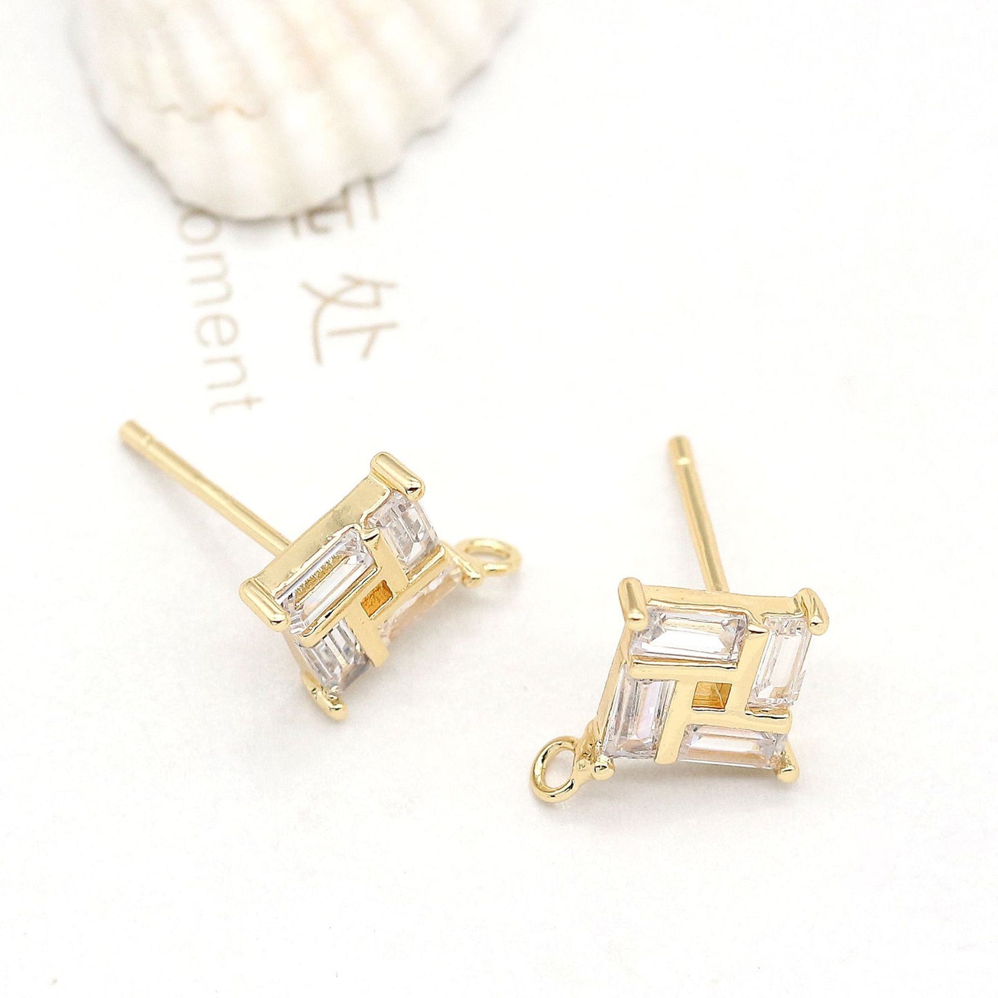 Stone Plated 14K Real Gold Earrings-Jewearrings