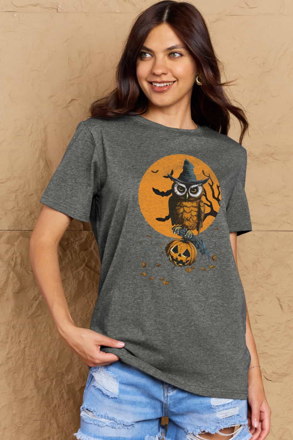 Simply Love Full Size Holloween Theme Graphic Cotton T-Shirt-Jewearrings