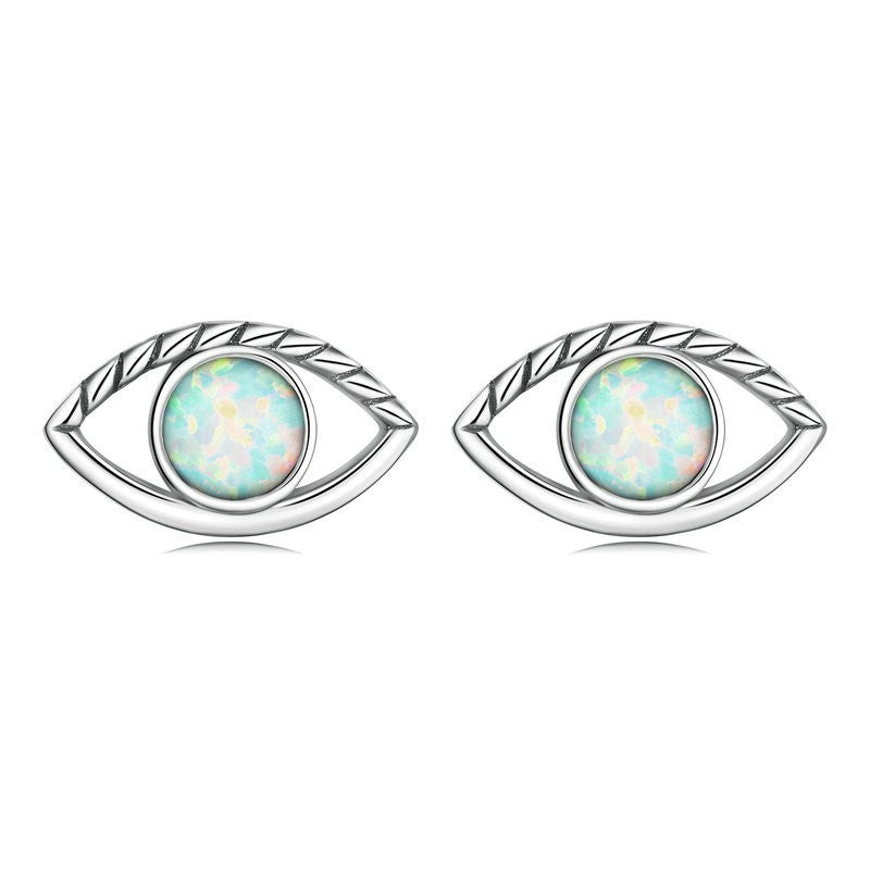 Demon Eye Stud Simple O Treasure Hollowed Out Eye Line Earrings-Jewearrings