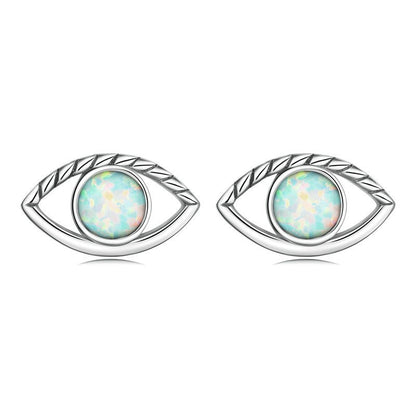 Demon Eye Stud Simple O Treasure Hollowed Out Eye Line Earrings-Jewearrings