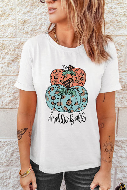 Pumpkin Graphic Short Sleeve T-Shirt-Jewearrings