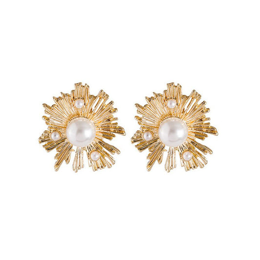 Vintage High-end Earrings Pearl Ocean Scallop-shaped Creative Earrings Earrings-Jewearrings