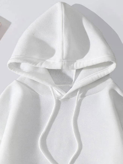 Graphic Drawstring Hoodie with Pocket-Jewearrings