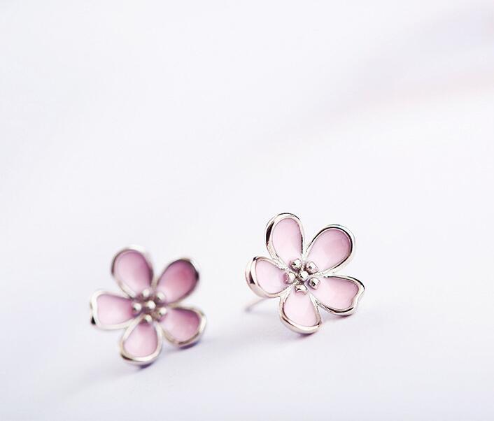 Fashion Simple S925 Sterling Silver Flower Earrings-Jewearrings