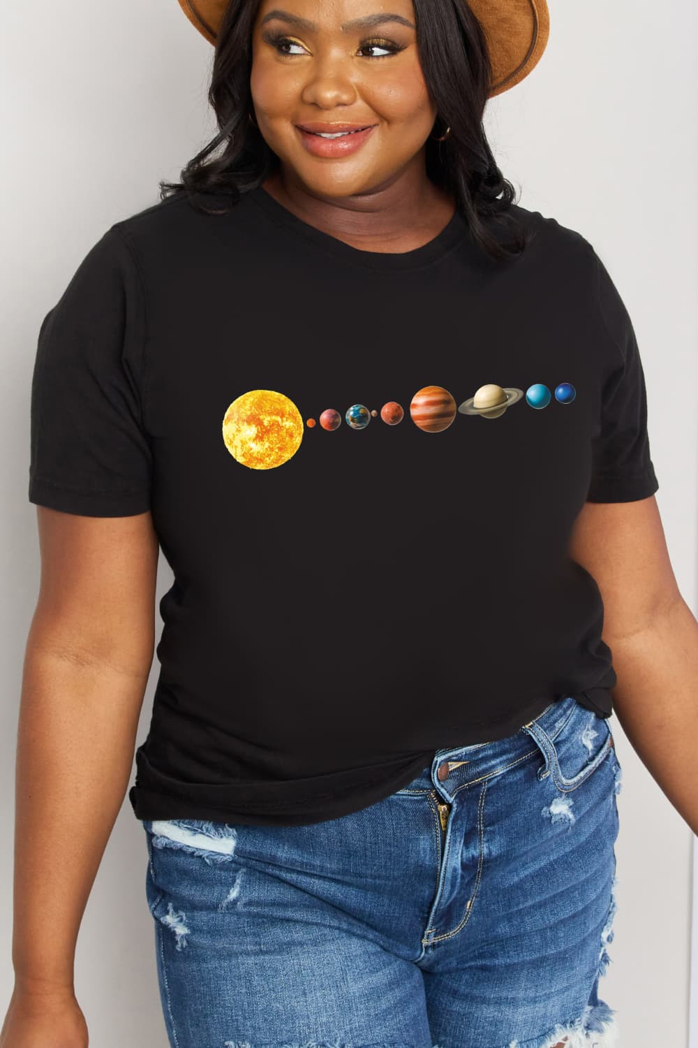 Simply Love Full Size Solar System Graphic Cotton Tee-Jewearrings