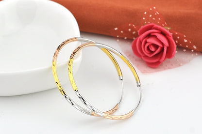 Tri-color Silver Earrings Female 925 Sterling Silver Color Gold-plated Ear Hoop Earrings-Jewearrings