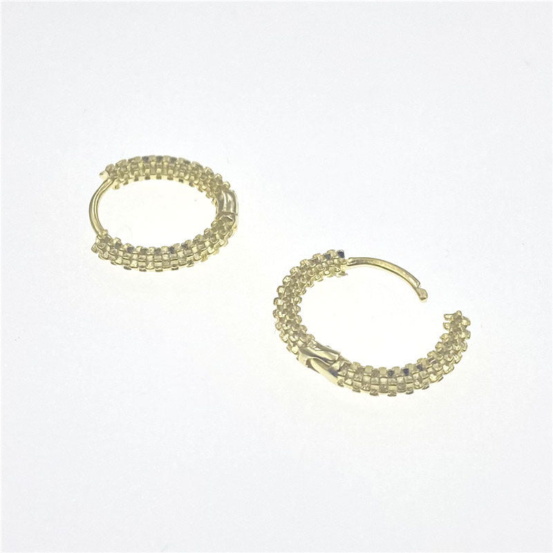 Women's Statement Sterling Silver Geometric Hoop Earrings-Jewearrings