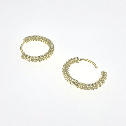 Women's Statement Sterling Silver Geometric Hoop Earrings-Jewearrings