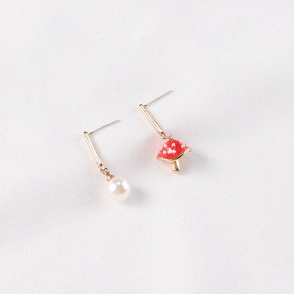 Temperament S925 Silver Needle Personalized Pearl Earrings-Jewearrings