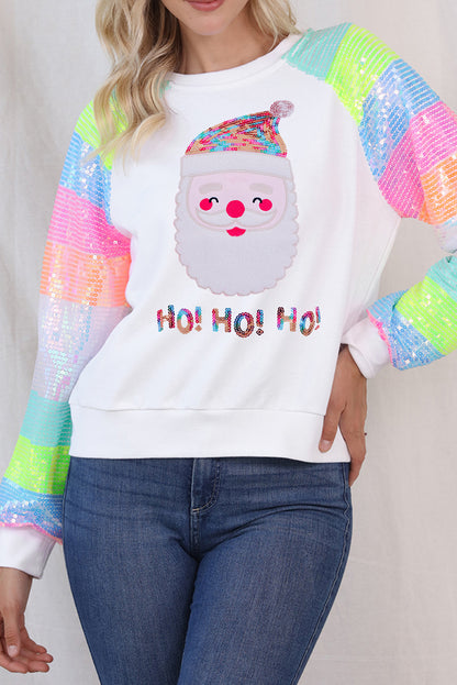 Santa Sequin Long Sleeve Sweatshirt-Jewearrings