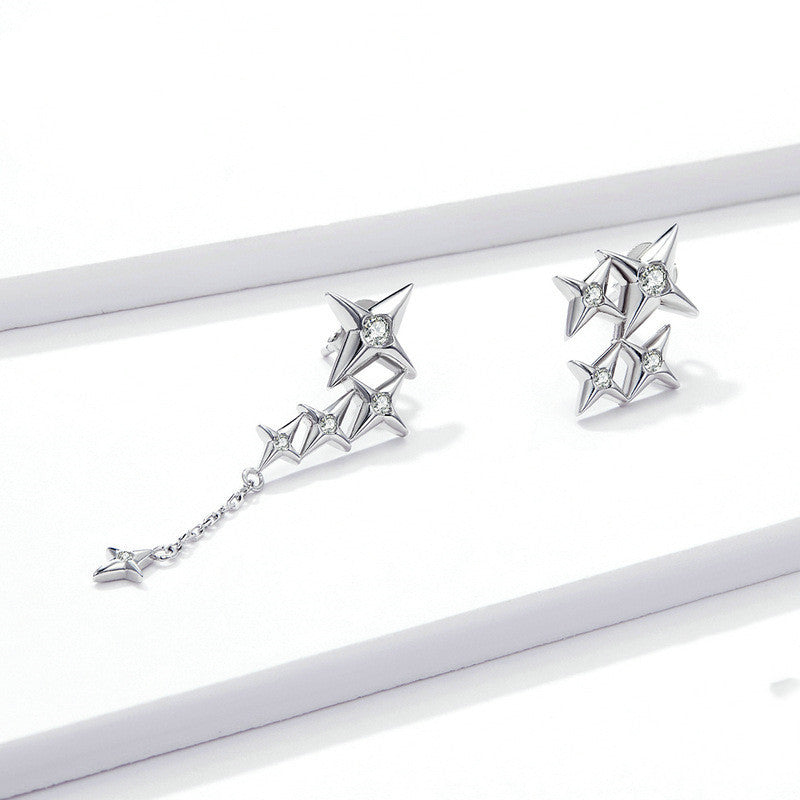 Sterling Silver Starry Stud Earrings Fashion-Jewearrings