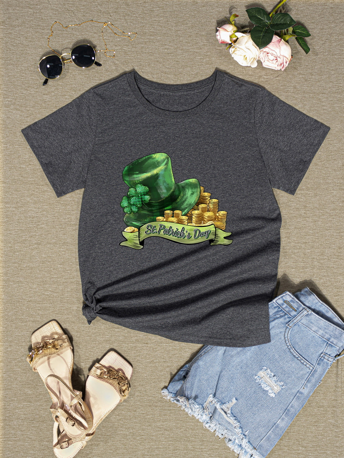 ST. PATRICK'S DAY Round Neck T-Shirt-Jewearrings