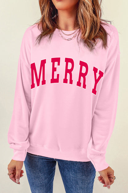 MERRY Graphic Dropped Shoulder Sweatshirt-Jewearrings