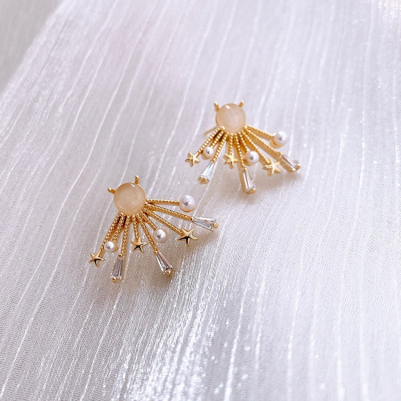 Personality Creative Water Drop Silver Needle Stud Earrings Korean Version-Jewearrings