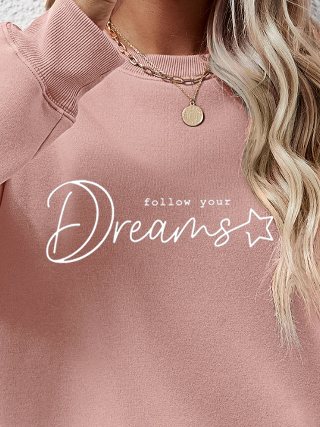 FOLLOW YOUR DREAMS Graphic Sweatshirt-Jewearrings