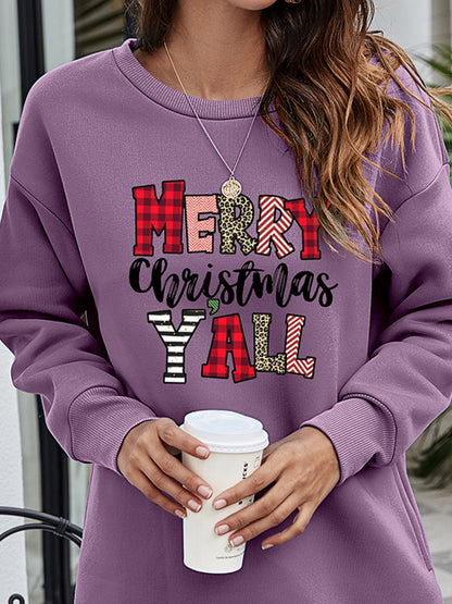 MERRY CHRISTMAS Y'ALL Graphic Sweatshirt-Jewearrings