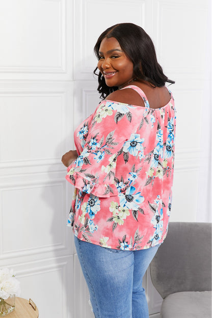 Sew In Love Full Size Fresh Take Floral Cold-Shoulder Top-Jewearrings