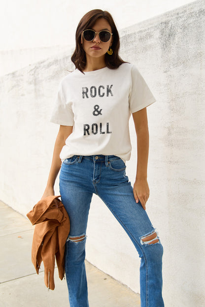 Simply Love Full Size ROCK & ROLL Short Sleeve T-Shirt-Jewearrings