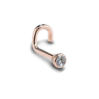 Nose Stud Pierced Earrings Rose Gold Color Nose Ring Ladies-Jewearrings