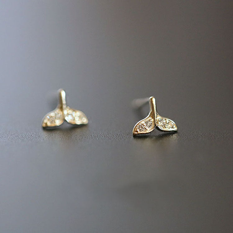 S925 Sterling Silver Plated 14K Gold Stud Earrings-Jewearrings