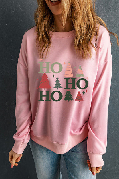 Christmas Tree Graphic Dropped Shoulder Sweatshirt-Jewearrings