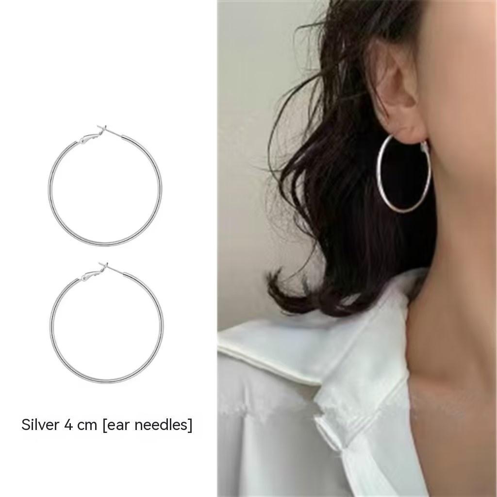 Simple Ear Clip Sterling Silver Earrings For Women-Jewearrings