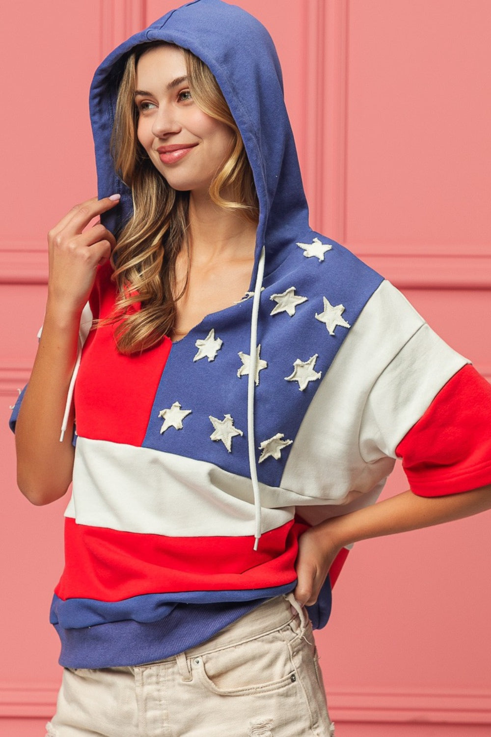 BiBi American Flag Theme Hoodie-Jewearrings