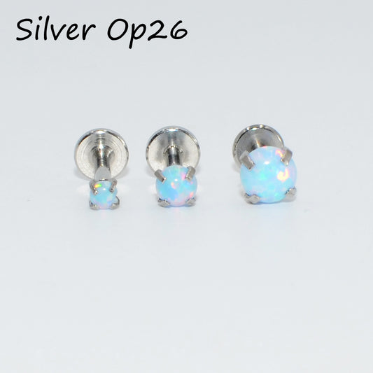 Stainless Steel Gold Flat Bottom Female Threaded Straight Lip Stud Earrings-Jewearrings